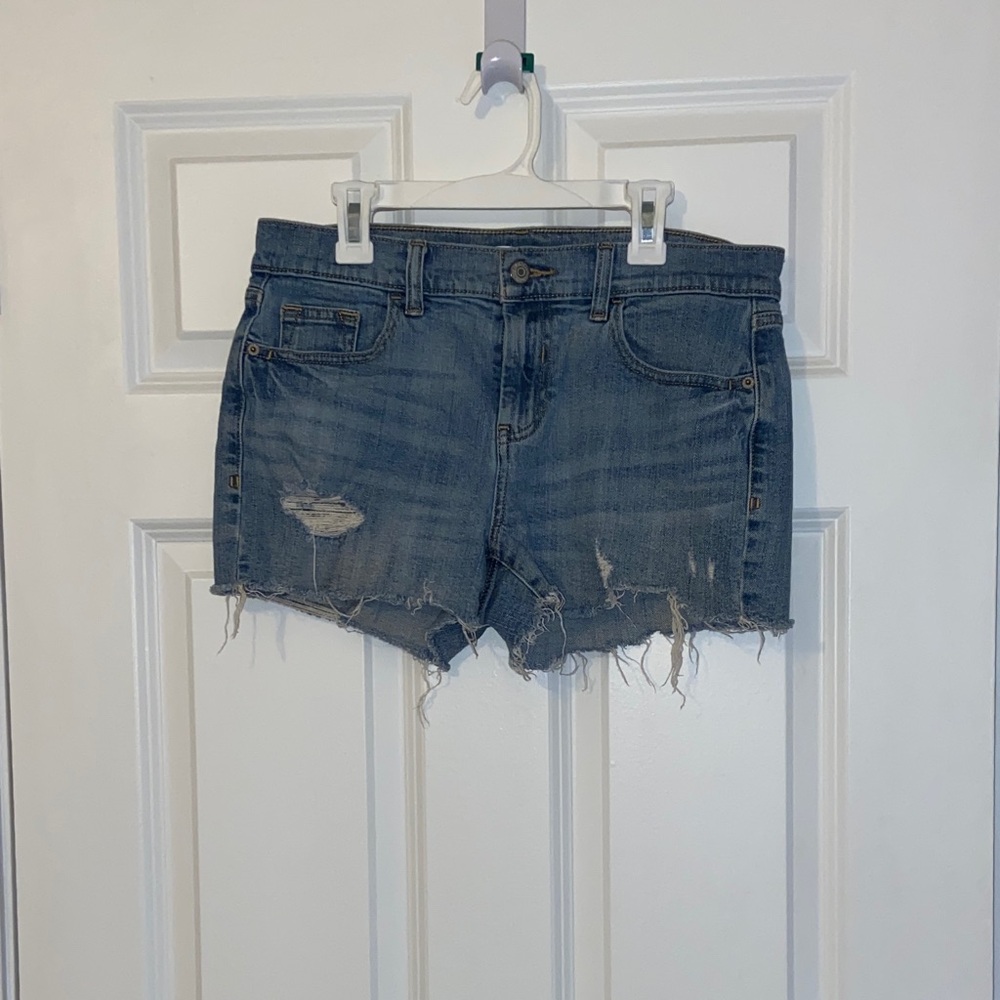 Old Navy Blue Distressed Jean Shorts